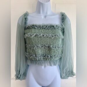 Ruffle off the shoulder top